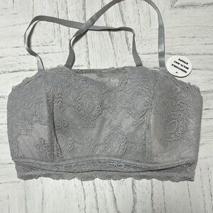 Daytrip Lace Bandeau in Soft Gray